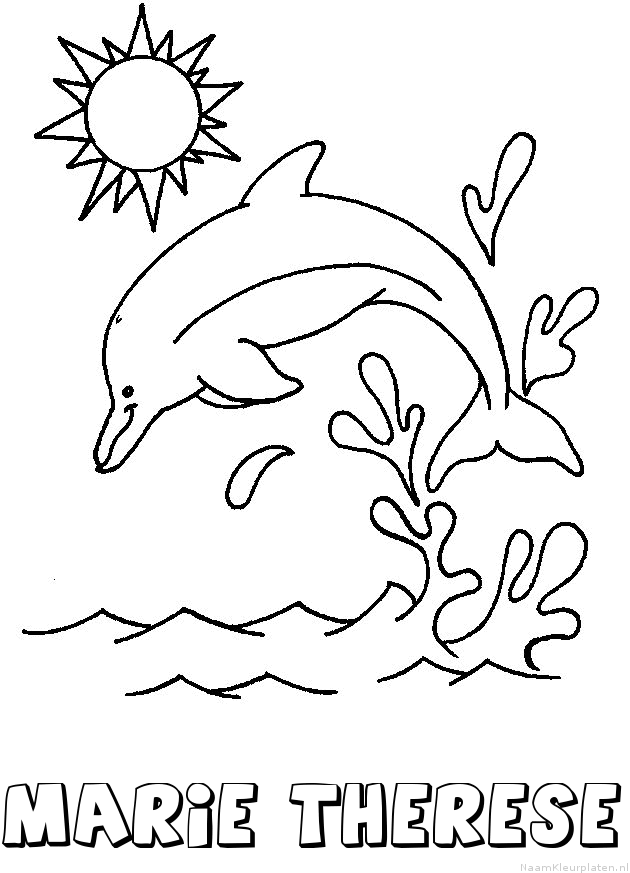Marie therese dolfijn kleurplaat
